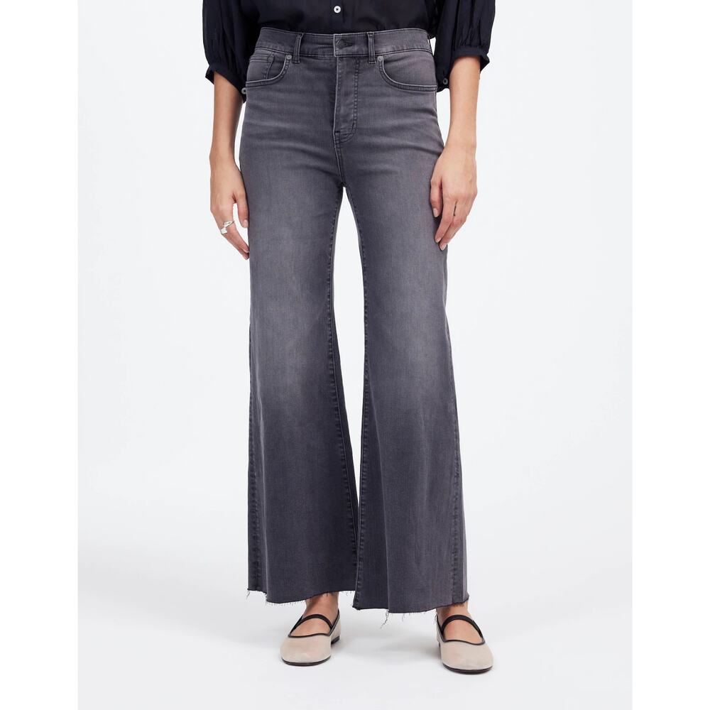 Madewell Charcoal Wide Leg Flare Jeans